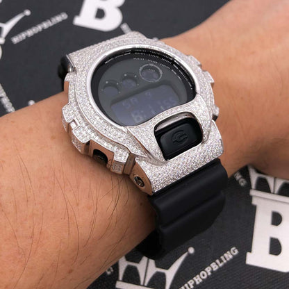 4.25 Carat Moissanite VVS Iced Out G Shock DW6900 Custom Watch