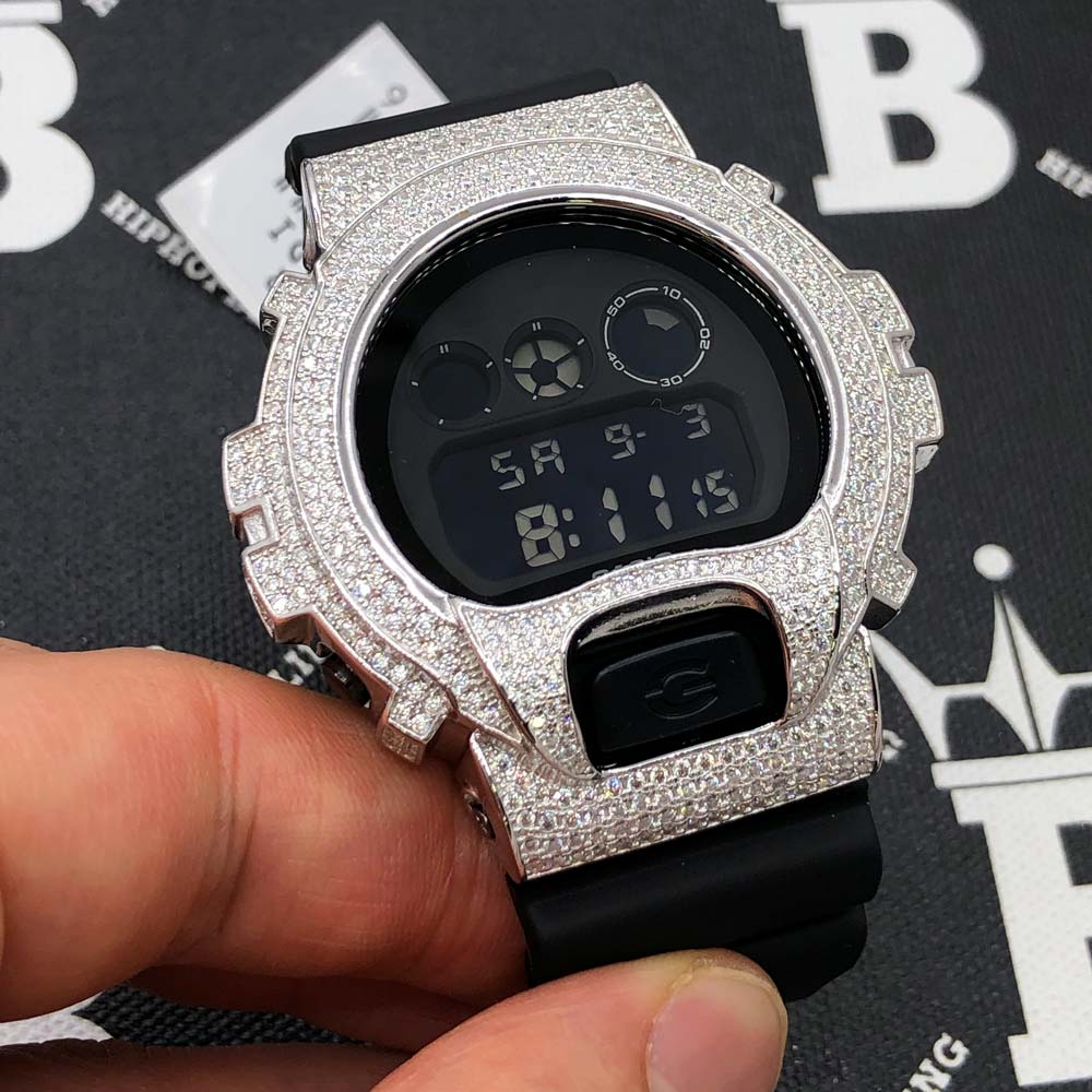 4.25 Carat Moissanite VVS Iced Out G Shock DW6900 Custom Watch