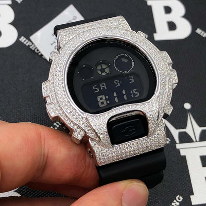 4.25 Carat Moissanite VVS Iced Out G Shock DW6900 Custom Watch