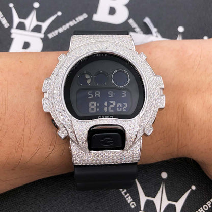 4.25 Carat Moissanite VVS Iced Out G Shock DW6900 Custom Watch
