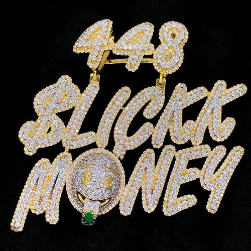 448 Slickk Money VVS CZ Hip Hop Bling Bling Pendant
