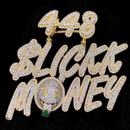 448 Slickk Money VVS CZ Hip Hop Bling Bling Pendant
