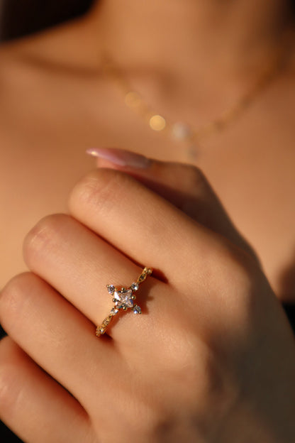 18K Real Gold Plated Starlight Ring