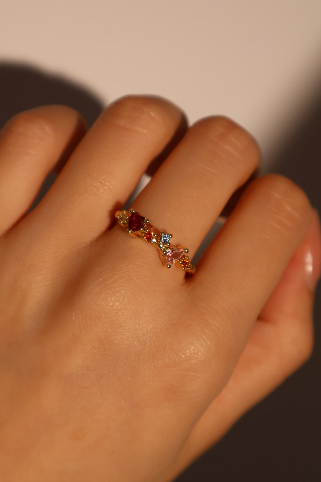 20K Real Gold Plated Color Gem Ring