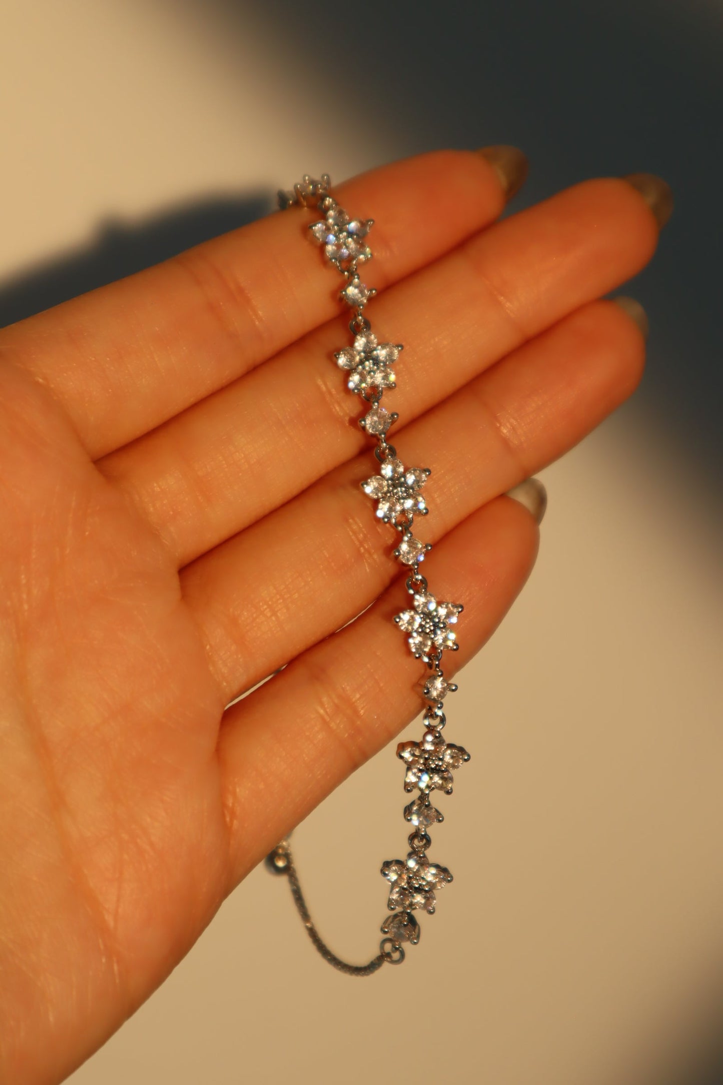 Palladium White Gold Plated Starlight Bloom Bracelet