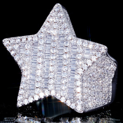 18K Gold-Plated Micro-inlay AAA CZ Pentagram Ring