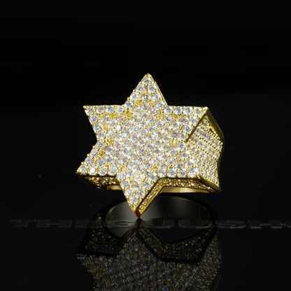 18K Gold-Plated Micro-inlay AAA CZ  Hexagon Franklin Ring