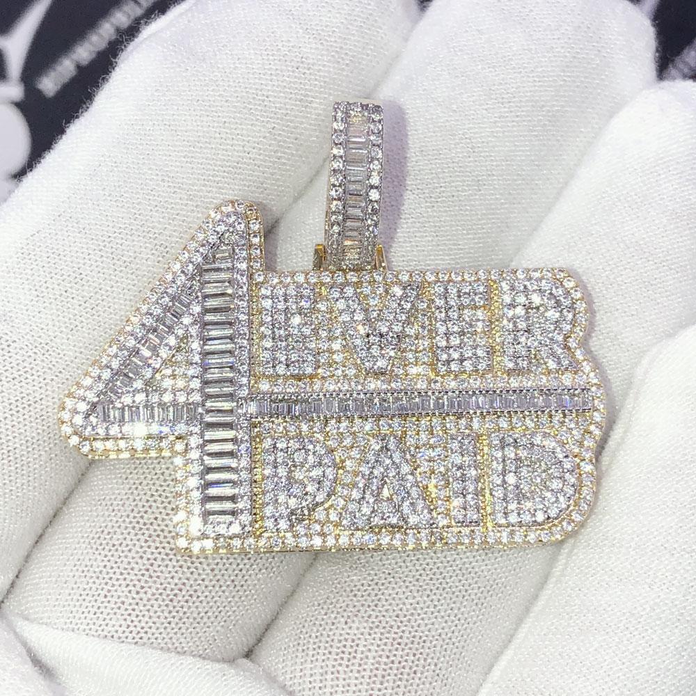 4ever Paid Medium Baguette Bling CZ Iced Out Pendant
