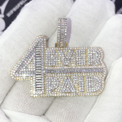4ever Paid Medium Baguette Bling CZ Iced Out Pendant