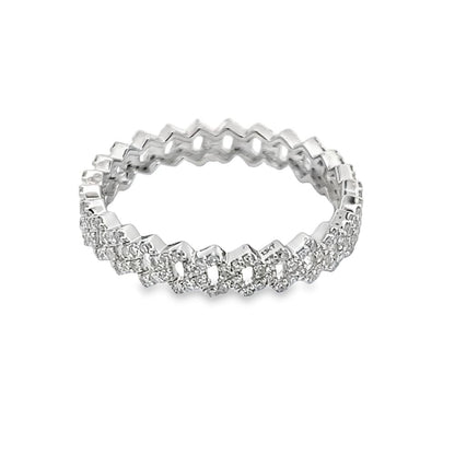 4MM Sharp Cuban Link .50cttw Diamond Ring 10K Gold