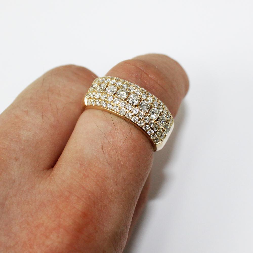 5 Row 2.20cttw Diamond 14K Yellow Gold Ring