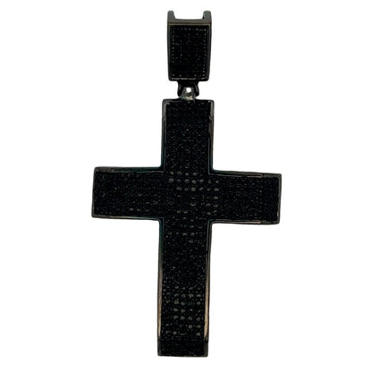 5 Row Tapered Cross CZ Iced Out Pendant