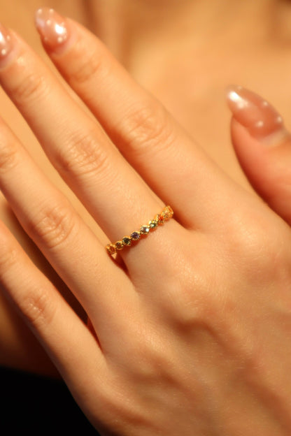 18K Gold Vermeil Multi Color Ring