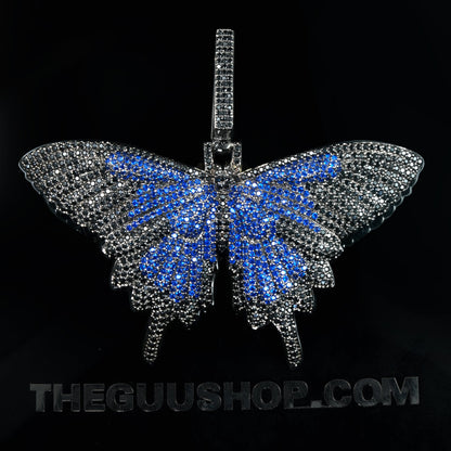 18K Gold-Plated Micro-inlay AAA CZ Butterfly Pendant Necklace