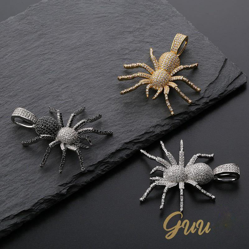 18K Gold-Plated AAA CZ Spider Pendant Necklace