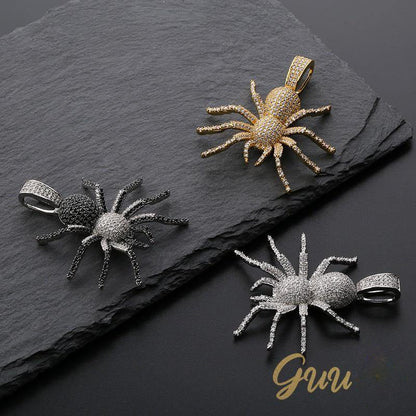18K Gold-Plated AAA CZ Spider Pendant Necklace