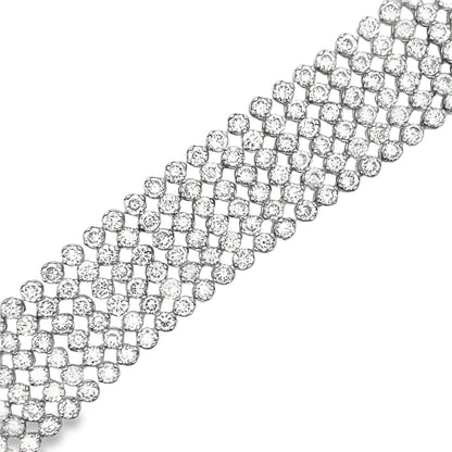 6 Row CZ Iced Out Bracelet .925 Sterling Silver