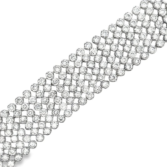 6 Row CZ Iced Out Bracelet .925 Sterling Silver