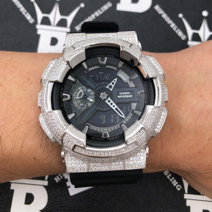 6.00 Carat Pave Moissanite VVS Iced Out G Shock GA110 Custom Watch