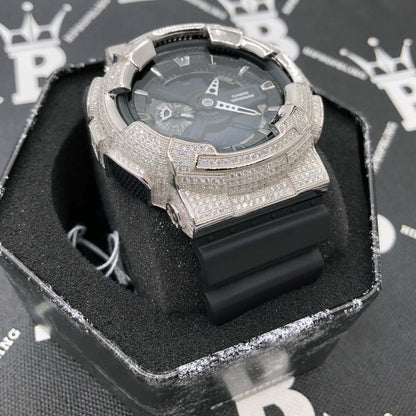 6.00 Carat Pave Moissanite VVS Iced Out G Shock GA110 Custom Watch