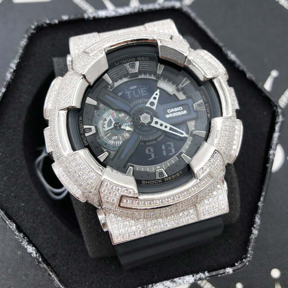 6.00 Carat Pave Moissanite VVS Iced Out G Shock GA110 Custom Watch