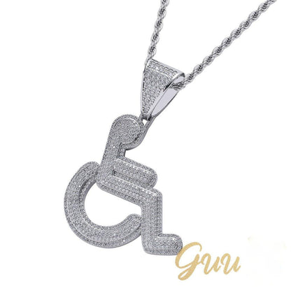 18K Gold-Plated Disabled Sign Necklace