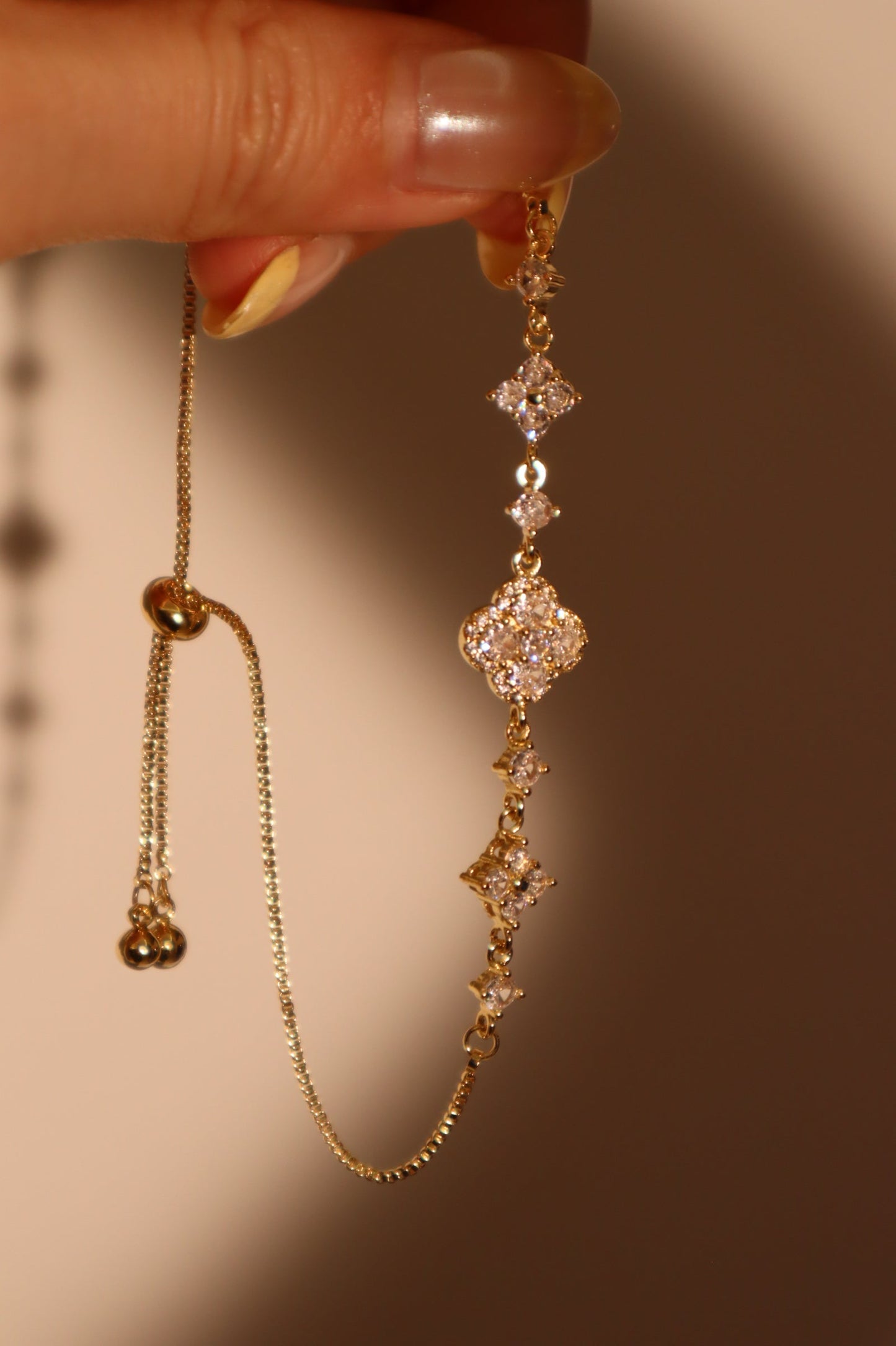 14K Real Gold Plated Diamond Starlight Petal Bracelet