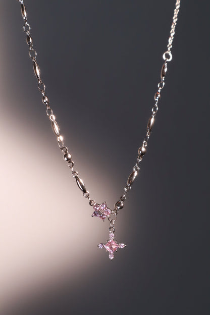 Palladium White Gold Plated Tourmaline Starlight Cross Necklace