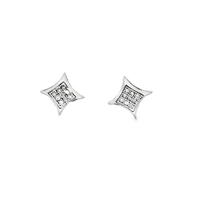 6MM Kite Diamond Earrings .05cttw .925 Sterling Silver