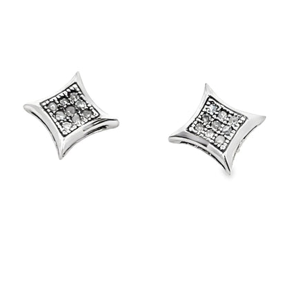 6MM Kite Diamond Earrings .05cttw .925 Sterling Silver