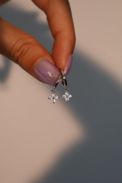 925 Sterling Silver Starlight Petal Hoop Earrings