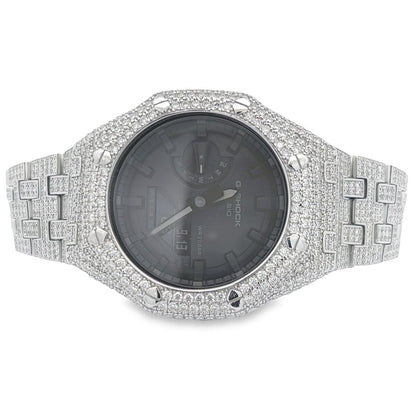 7.75 Carat VVS Moissanite Iced Out G Shock GA2100 Hip Hop Custom Watch