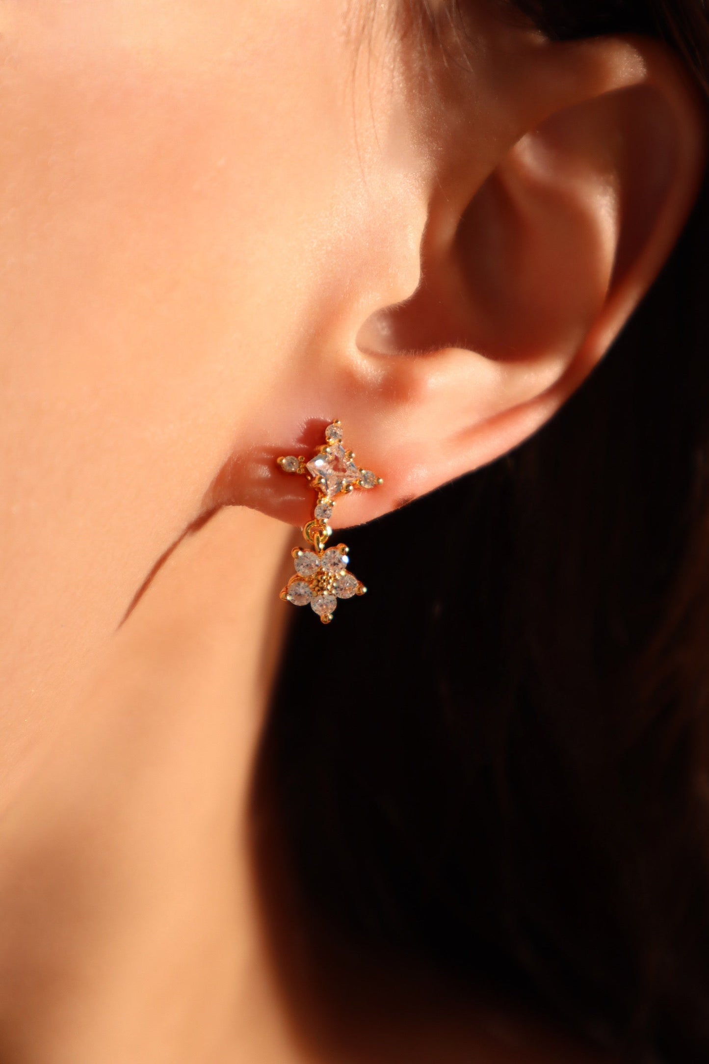 18K Real Gold Plated Starlight Bloom Earrings