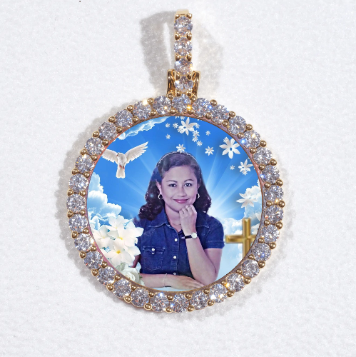 3D CIRCLE CUSTOM PICTURE PENDANT SMALL SIZE