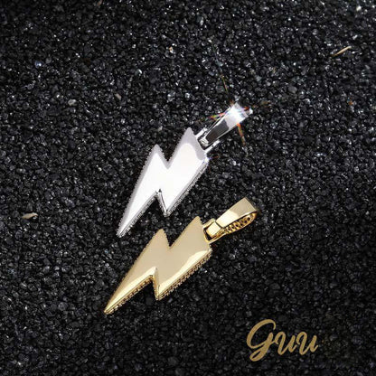 18K Gold-Plated CZ Iced Lightning Necklace