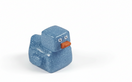 8 Bit Rubber Duck (Blue Glitter)