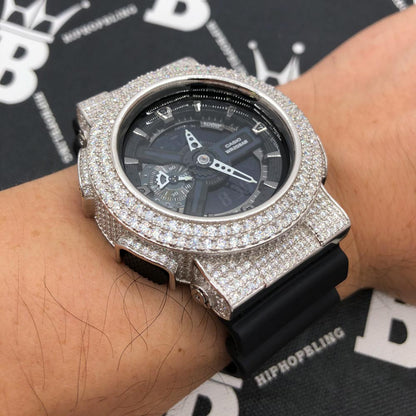 8.00 Carat Moissanite VVS Iced Out G Shock GA110 Custom Watch