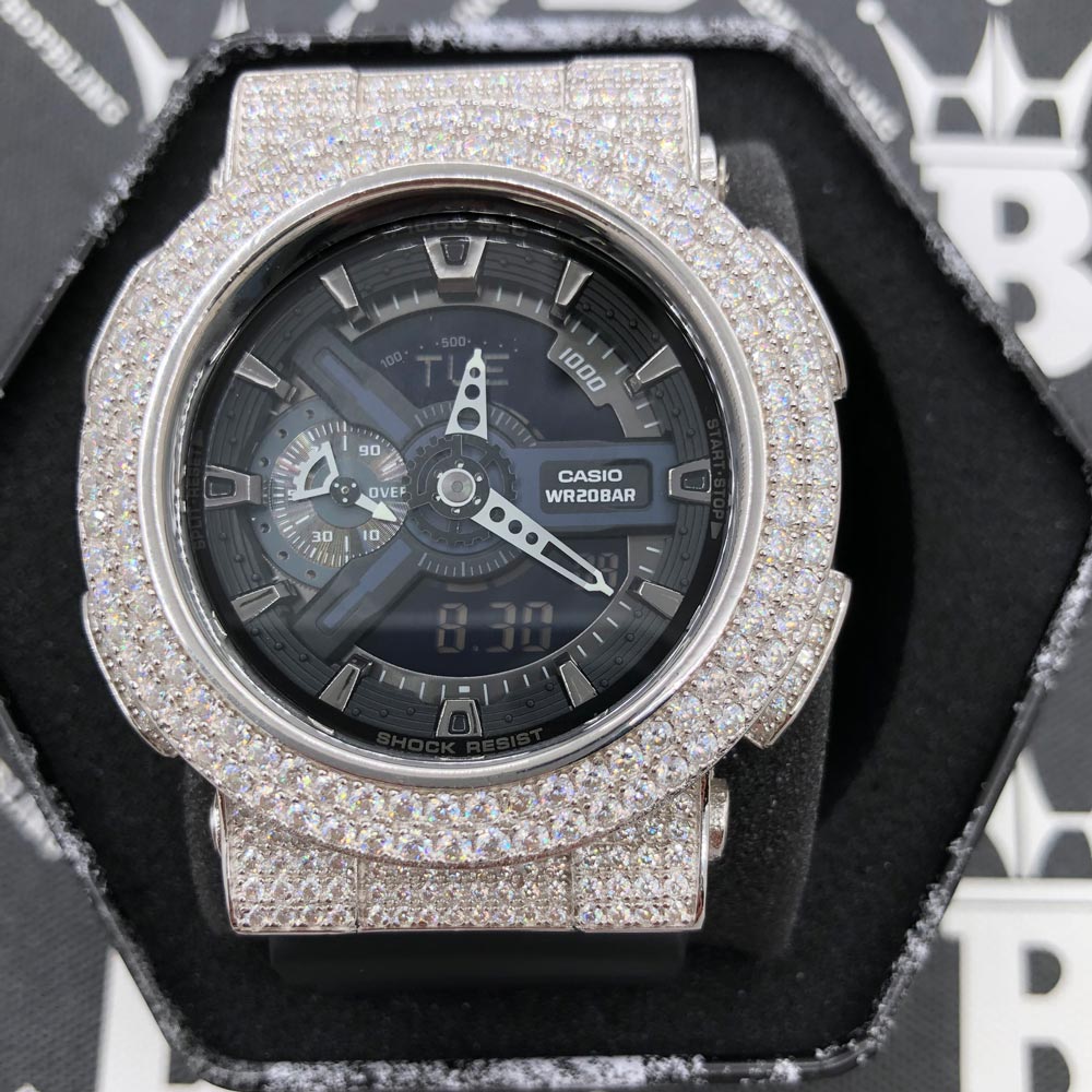 8.00 Carat Moissanite VVS Iced Out G Shock GA110 Custom Watch