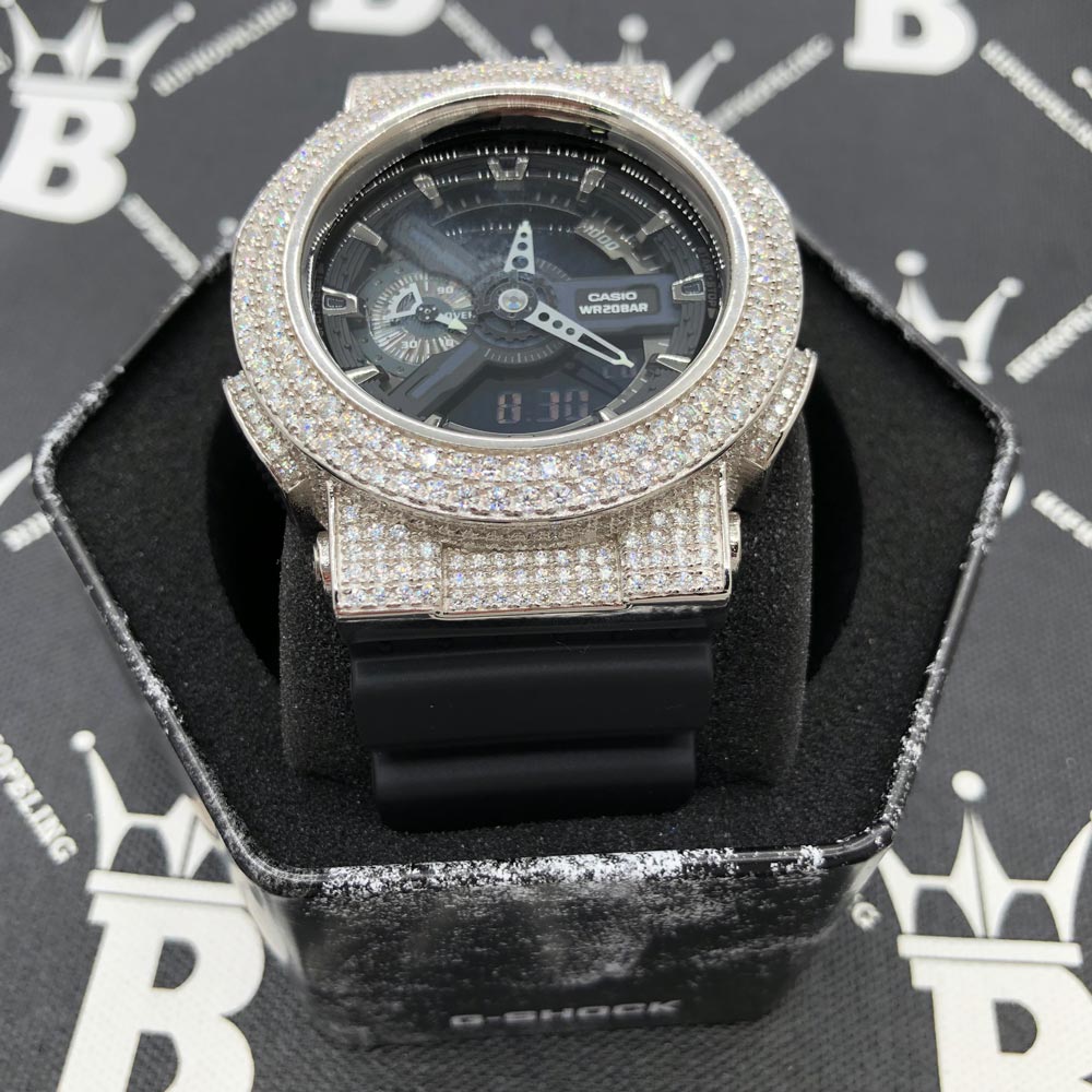 8.00 Carat Moissanite VVS Iced Out G Shock GA110 Custom Watch