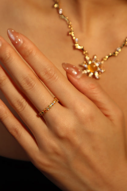 18K Gold Vermeil Multi Color Ring
