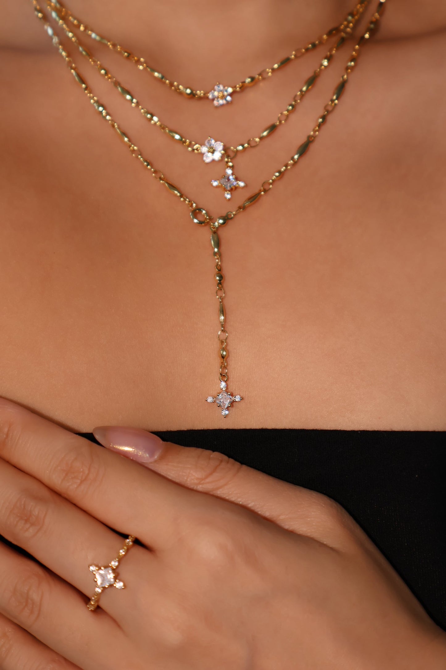 18K Real Gold Plated Starlight Bloom Necklace