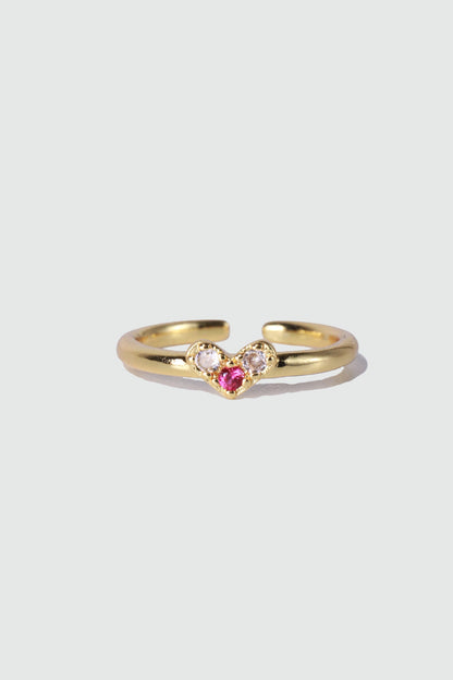 20K Gold Plated Red Heart Ring