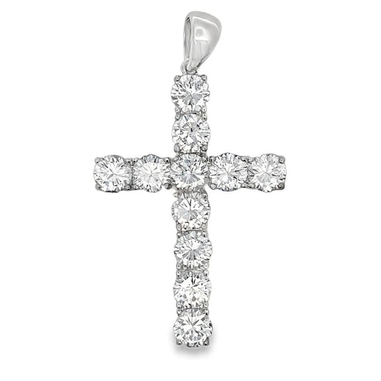 8MM Tennis Cross CZ Iced Out Pendant