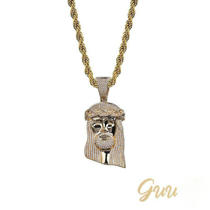 18K Gold-Plated AAA CZ Retro Jesus Pendant