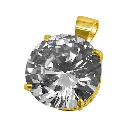 .925 Silver 20MM CZ Solitaire Bling Bling Pendant