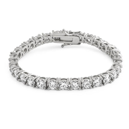 .925 Silver 6MM CZ 1 Row Bling Tennis Bracelet