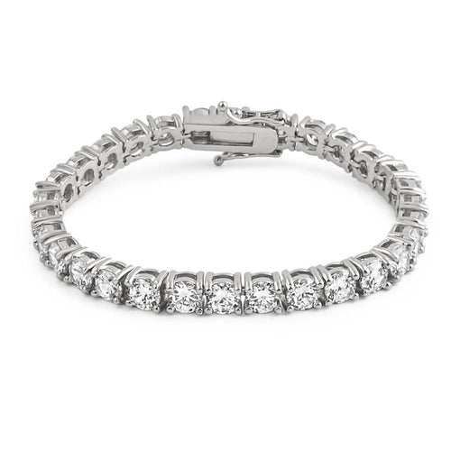 .925 Silver 6MM CZ 1 Row Bling Tennis Bracelet