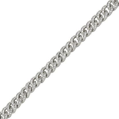 .925 Silver 6MM CZ Bling Bling Cuban Links Chain in Rhodium