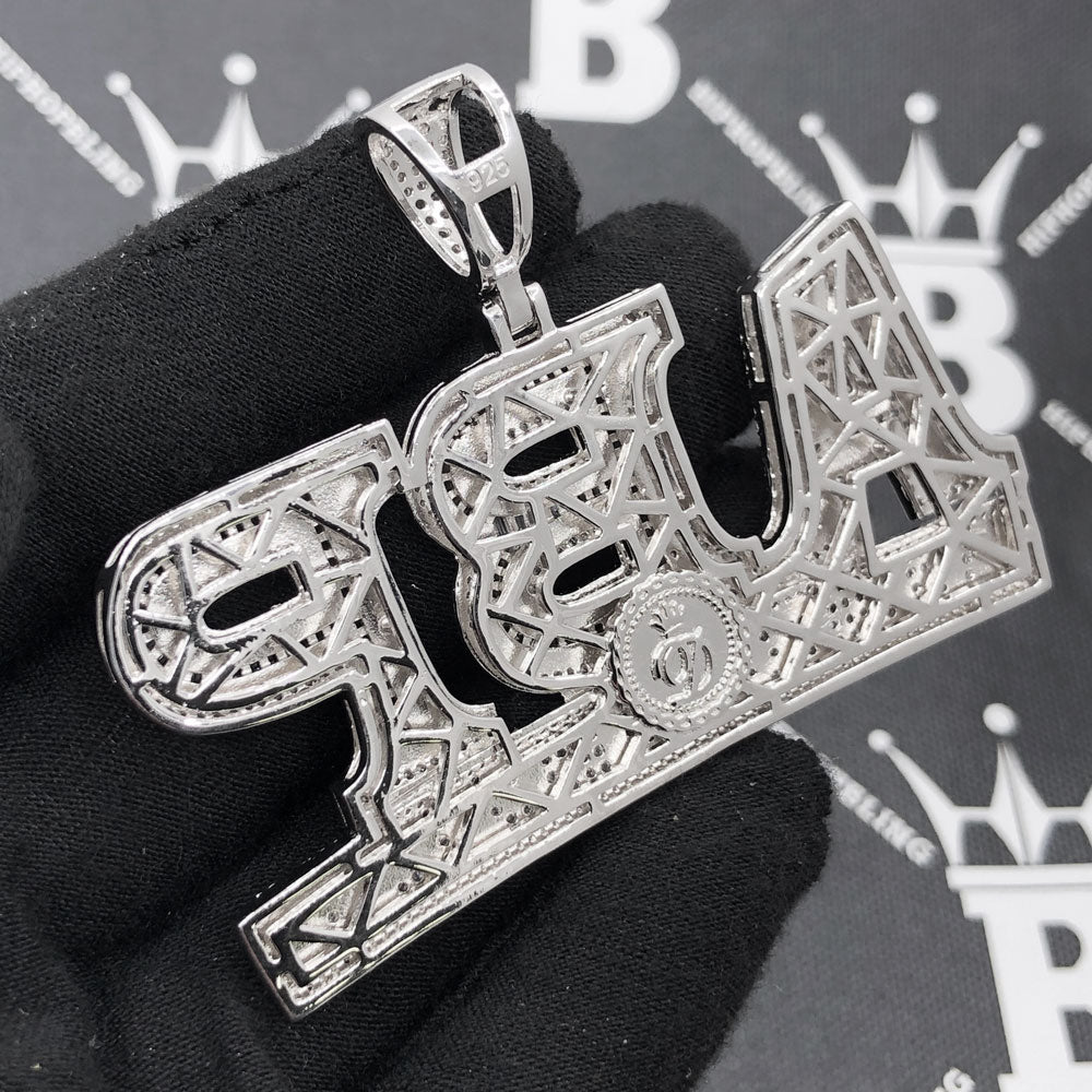 .925 Silver ABP All Bout Paper Baguette VVS CZ Iced Out Pendant