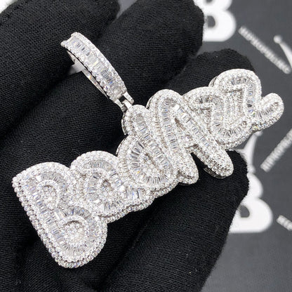 .925 Silver BadAzz Baguette VVS CZ Iced Out Pendant